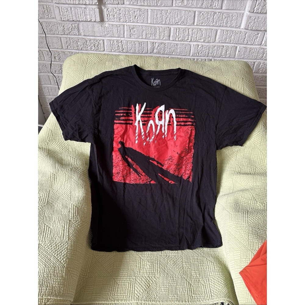 Official KoRn Black/Red Men's XL Graphic Print T-Shirt Mad Engine Nu Metal